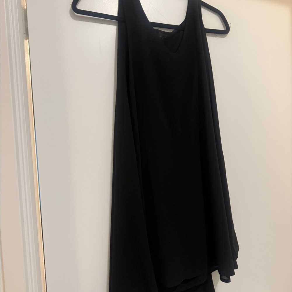 4SI3NNA Black Cape Dress